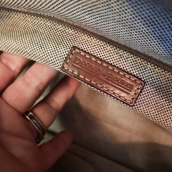 Dooney‎ & Bourke Denim Handbag with Chocolate Brown Leather Large Purse - Picture 6 of 14